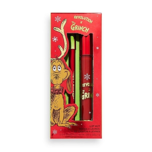 🆕 Makeup Revolution x The Grinch - Little Max Lip Kit - Picture 1 of 6